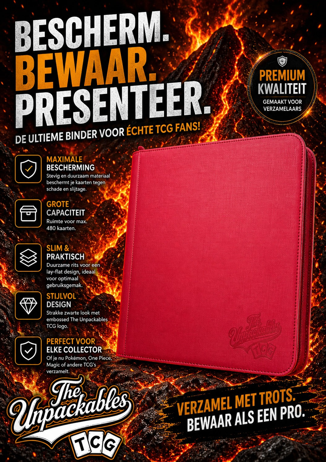 Binder Lava Red - By The Unpackables TCG